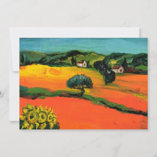 TOSCANE LANDSCHAP , blauw groen geel oranje Kaart (Voorkant)