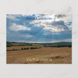 Toscane landschap langs via Francigena briefkaart