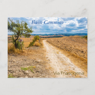 Toscane landschap langs via Francigena, Italië Briefkaart