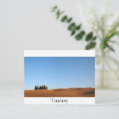 Toscane-landschap met cypersbomen, tekstbriefkaart briefkaart (Staand voorkant)