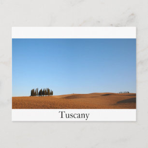 Toscane-landschap met cypersbomen, tekstbriefkaart briefkaart