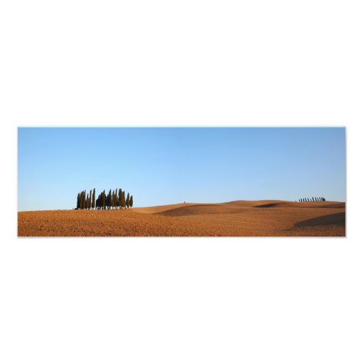Toscane landschap met cypresse panorama-druk foto afdruk (Voorkant)