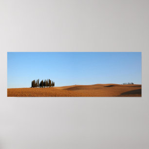 Toscane landschap met cypresse poster panorama