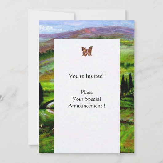 TOSCANE LANDSCHAP MET GROENE HEUVELS KAART (Achterkant)