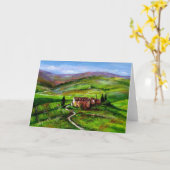 TOSCANE LANDSCHAP MET GROENE HEUVELS KAART (Gele Bloem)