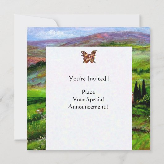 TOSCANE LANDSCHAP MET GROENE HEUVELS KAART (Achterkant)