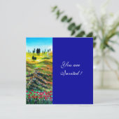 TOSCANE LANDSCHAP MET KLAPROZEN ,blauw Kaart (Staand voorkant)