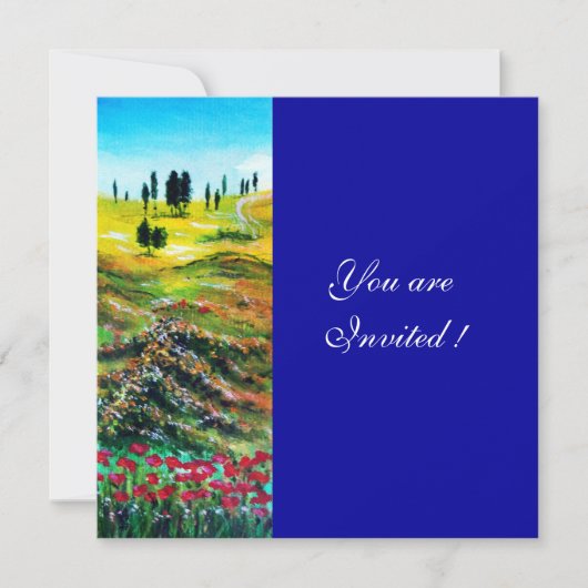 TOSCANE LANDSCHAP MET KLAPROZEN ,blauw Kaart (Voorkant)