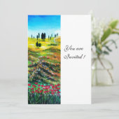TOSCANE LANDSCHAP MET KLAPROZEN ,wit Kaart (Staand voorkant)