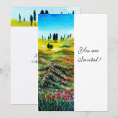 TOSCANE LANDSCHAP MET KLAPROZEN ,wit Kaart (Voorkant / Achterkant)