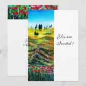 TOSCANE LANDSCHAP MET KLAPROZEN ,wit Kaart (Voorkant / Achterkant)