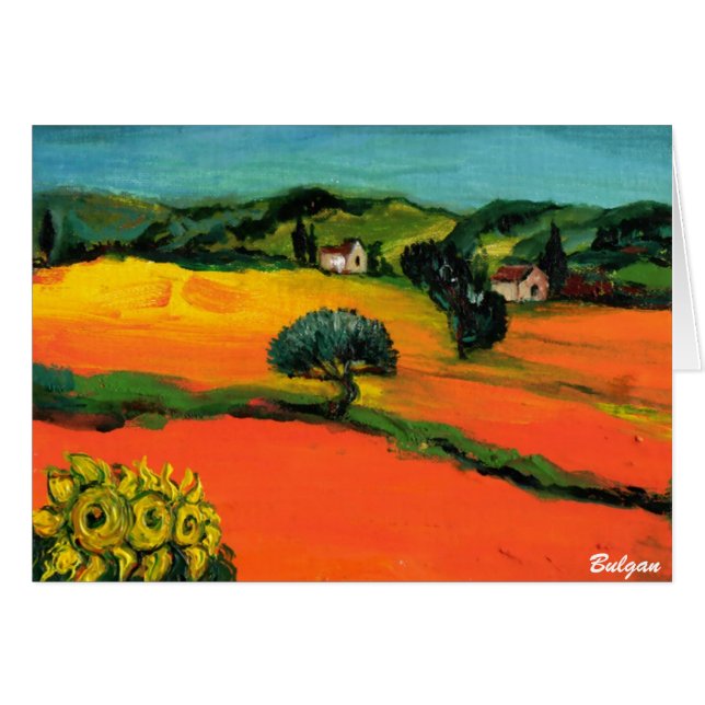 TOSCANE LANDSCHAP MET ZONNEBLOEMEN (Voorkant Horizontaal)