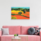 TOSCANE LANDSCHAP MET ZONNEBLOEMEN CANVAS AFDRUK (Insitu (Woonkamer))