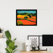 TOSCANE LANDSCHAP MET ZONNEBLOEMEN POSTER (Thuiskantoor)