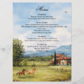 Toscane Landschap Natuur Schilderij Bruiloft Menu (Voorkant)