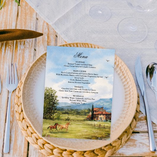 Toscane Landschap Natuur Schilderij Bruiloft Menu