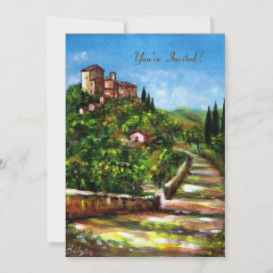 TOSCANE LANDSCHAP, rood groen geel goud glinstert Kaart