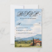 Toscane Landschaps Bruiloft Reactiekaart RSVP Kaartje (Voorkant)