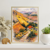 Toscane landschapskunst | landschapschilderij afdr poster