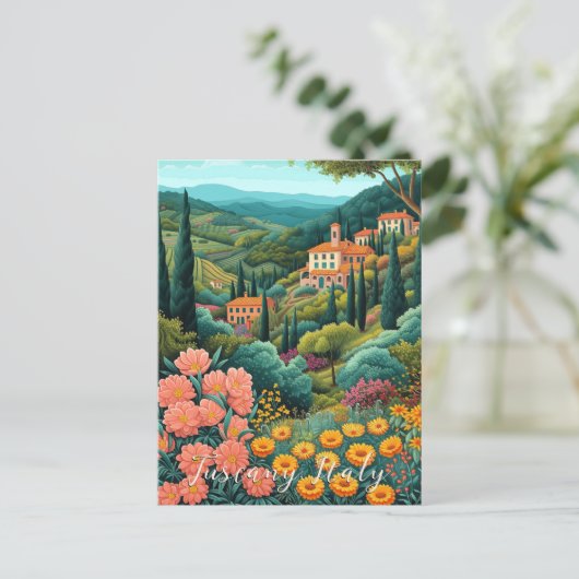 Toscane Landschapsschilderij | Italië Reizen | Kun Briefkaart (Staand voorkant)