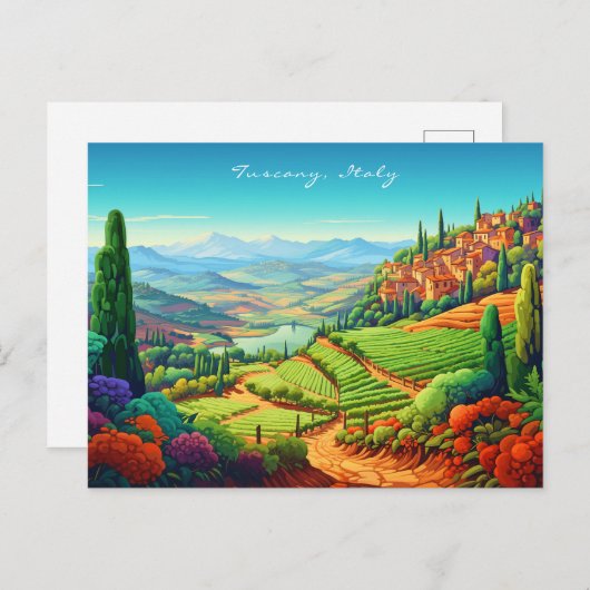 Toscane Landschapsschilderij | Italië Reizen | Kun Briefkaart (Voorkant / Achterkant)