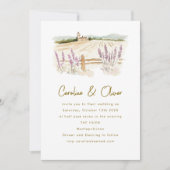 Toscane Lavendel Bestemming Waterverf bruiloft Kaart (Voorkant)