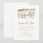 Toscane Lavendel Bestemming Waterverf bruiloft Kaart (Voorkant / Achterkant)