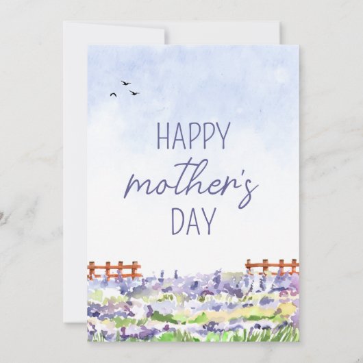 Toscane Lavendel Waterverf Moederdag Brunch Kaart (Achterkant)