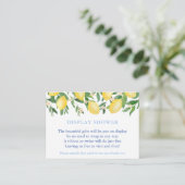 Toscane Lemons Cobalt Blue Text Display Shower Informatiekaartje (Staand voorkant)
