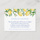 Toscane Lemons Cobalt Blue Text Display Shower Informatiekaartje (Voorkant)