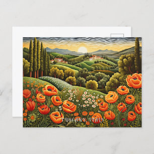 Toscane Lente Landschap Schilderij Italië Reizen K Briefkaart