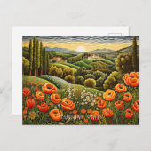 Toscane Lente Landschap Schilderij Italië Reizen K Briefkaart (Voorkant / Achterkant)