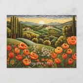 Toscane Lente Landschap Schilderij Italië Reizen K Briefkaart (Voorkant)