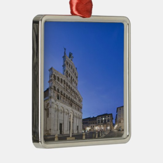 Toscane, Lucca, Piazza San Michele in Dawn Metalen Ornament (Rechts)