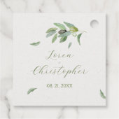 Toscane olijfbladeren tak-dank u bedankjes labels (Achterkant)