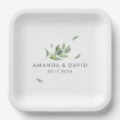 Toscane olijfbladeren tak-dank u papieren bordje (Voorkant)