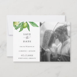 Toscane Olive Branch Photo Save the Date Aankondiging
