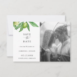 Toscane Olive Branch Photo Save the Date Aankondiging