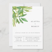 Toscane Olive Branch Wedding Invitation Aankondiging (Voorkant)
