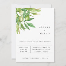 Toscane Olive Branch Wedding Invitation