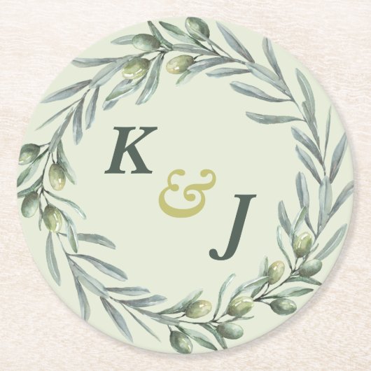 Toscane Olive Garden Ronde Kartonnen Onderzetter (Voorkant)