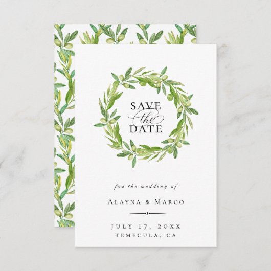 Toscane Olive met de datum waarop Aankondiging (Voorkant / Achterkant)