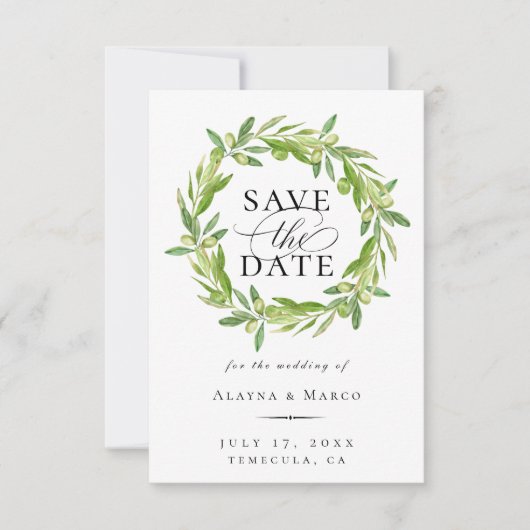 Toscane Olive met de datum waarop Aankondiging (Voorkant)