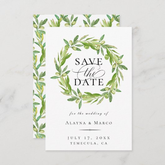 Toscane Olive met de datum waarop Aankondiging (Voorkant / Achterkant)