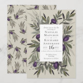 Toscane Oliving Wedding Invite Kaart (Voorkant / Achterkant)