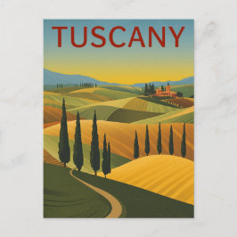 Toscane Oudheid Italië Reisposter Heuvels Briefkaart