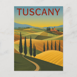 Toscane Oudheid Italië Reisposter Heuvels Briefkaart