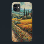 Toscane platteland Italië van Gogh stijl Case-Mate iPhone Case<br><div class="desc">een prachtig schilderij in Van Gogh stijl van het Toscaanse platteland in Italië</div>