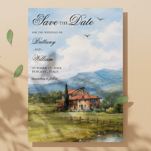 Toscane Platteland Wijngaard Huwelijk Save The Date