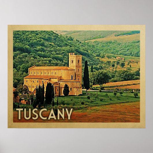Toscane Poster Italië Vintage Travel (Voorkant)